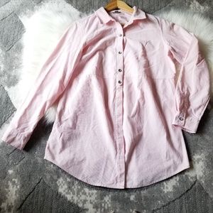 J. JILL HALF BUTTON CORDUROY BLOUSE TOP